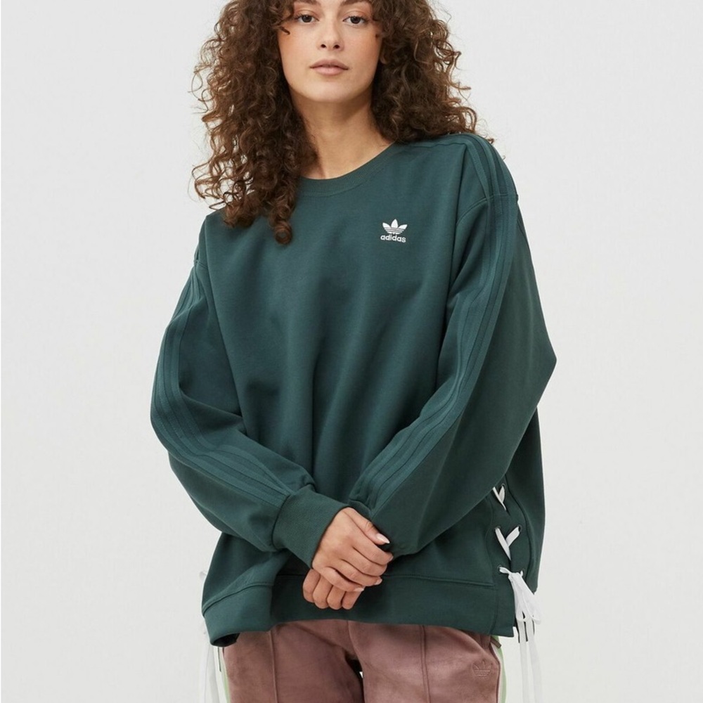 Adidas Womens Laced Crewneck Sweatshirt - Picture 2 of 4